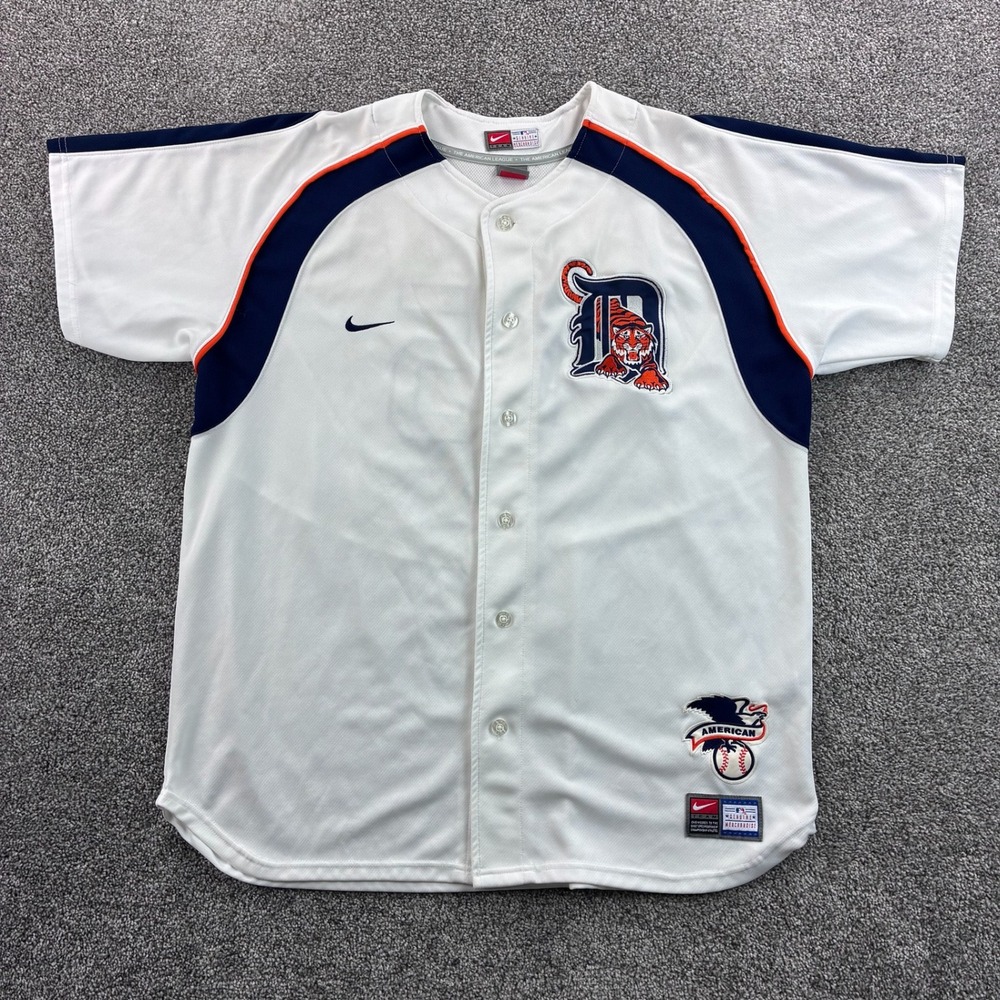 Vintage Nike Detroit Tigers Jersey Men XL White Brandon Inge 15 MLB Baseball